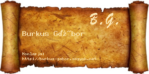 Burkus Gábor névjegykártya