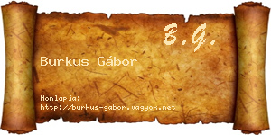 Burkus Gábor névjegykártya