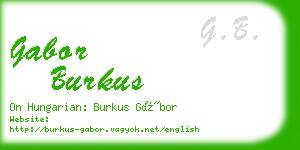 gabor burkus business card
